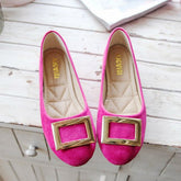 Ballerinas aus Wildleder mit Schnallendekor